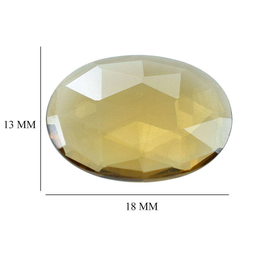 WHISKY QUARTZ  ROSE CUT BRIOLETTE OVAL 18.00X13.00 MM 6.40 Cts.