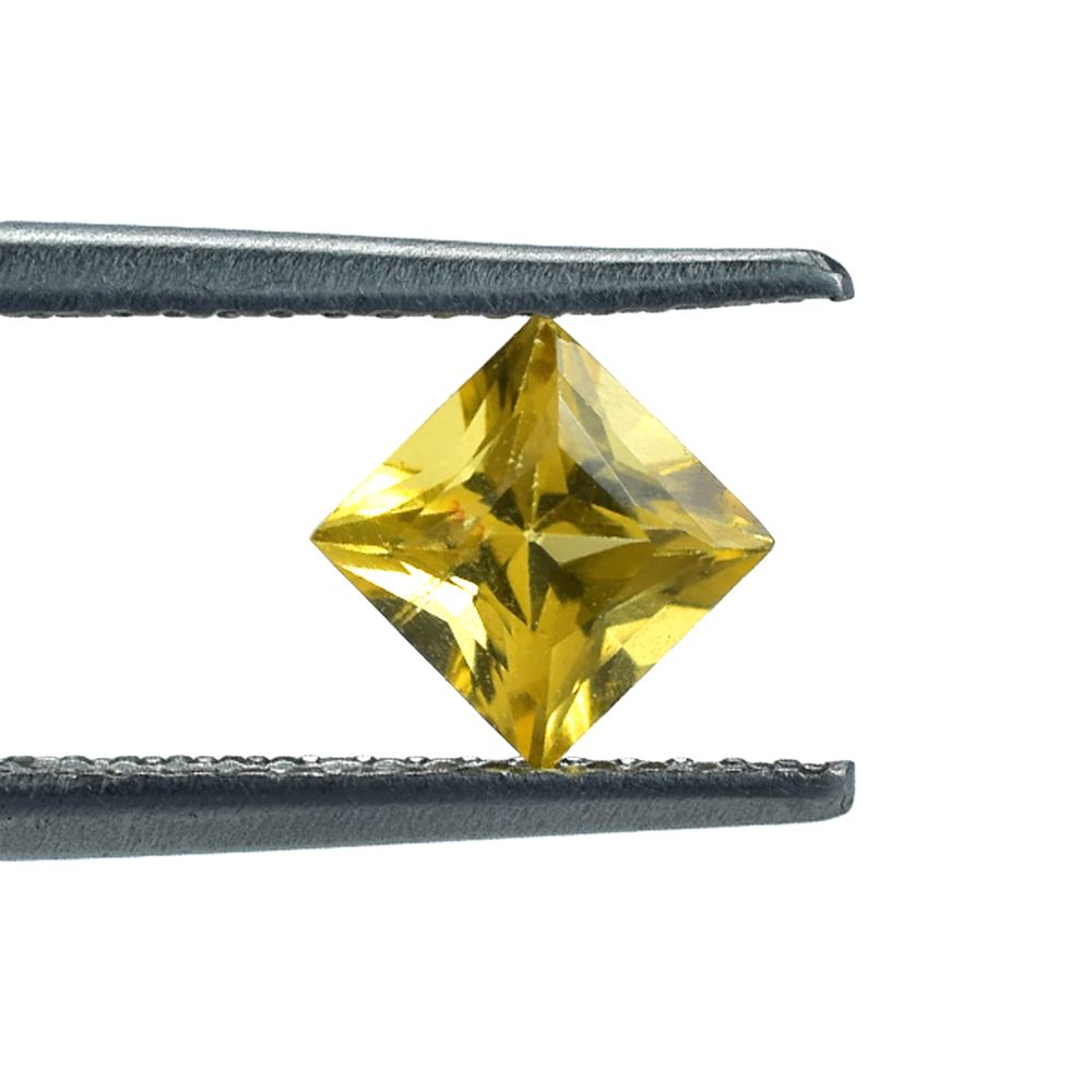 YELLOW BERYL PRINCESS CUT SQUARE (DARK) 5.00X5.00 MM 0.65 Cts.