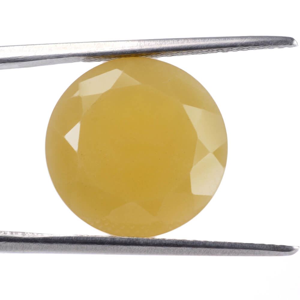 YELLOW OPAL CUT ROUND  15MM 9.06 Cts.