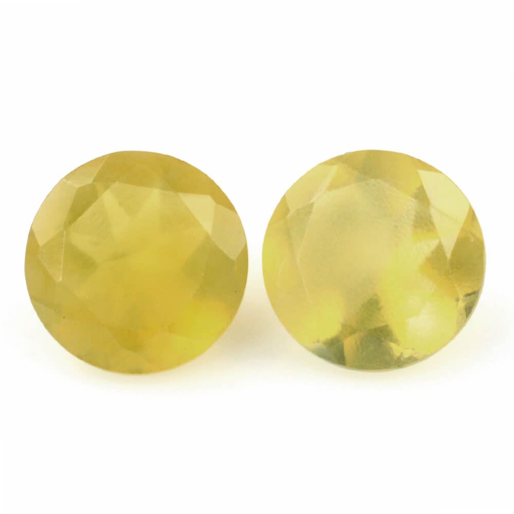 YELLOW OPAL CUT ROUND  9MM 1.92 Cts.
