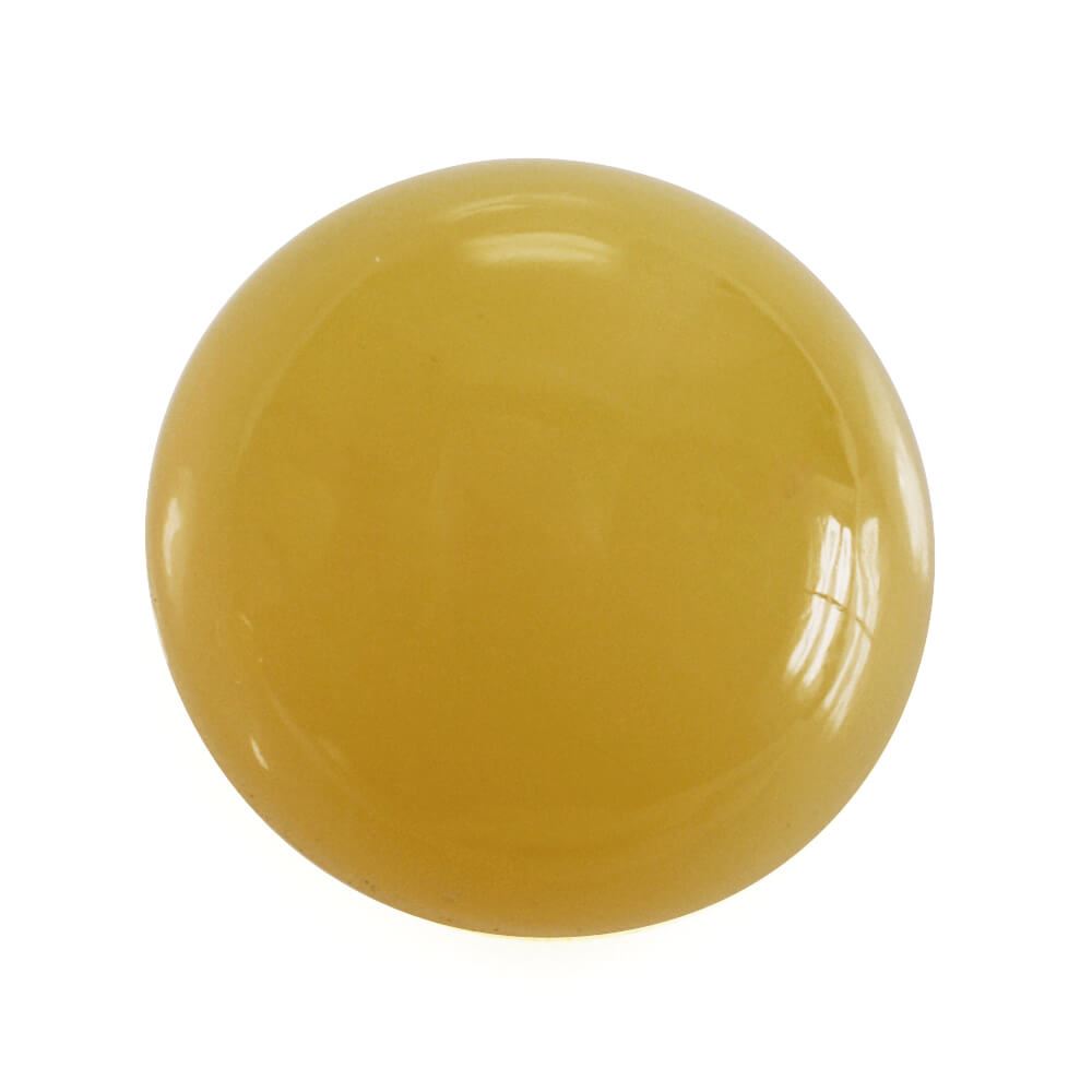 YELLOW OPAL BUTTON ROUND CAB 15MM 9.57 Cts.