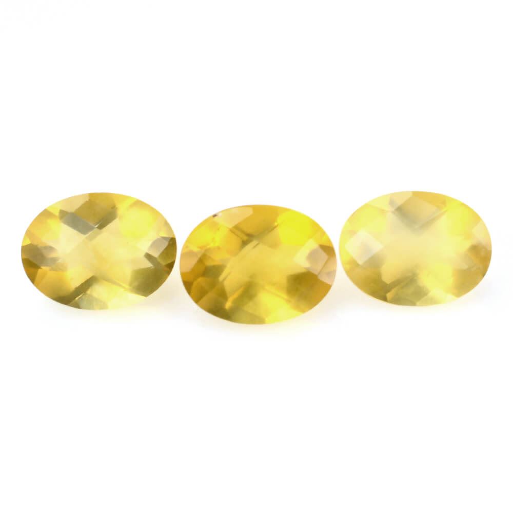 YELLOW OPAL CHECKER CUT OVAL 8X6MM 0.89 Cts.