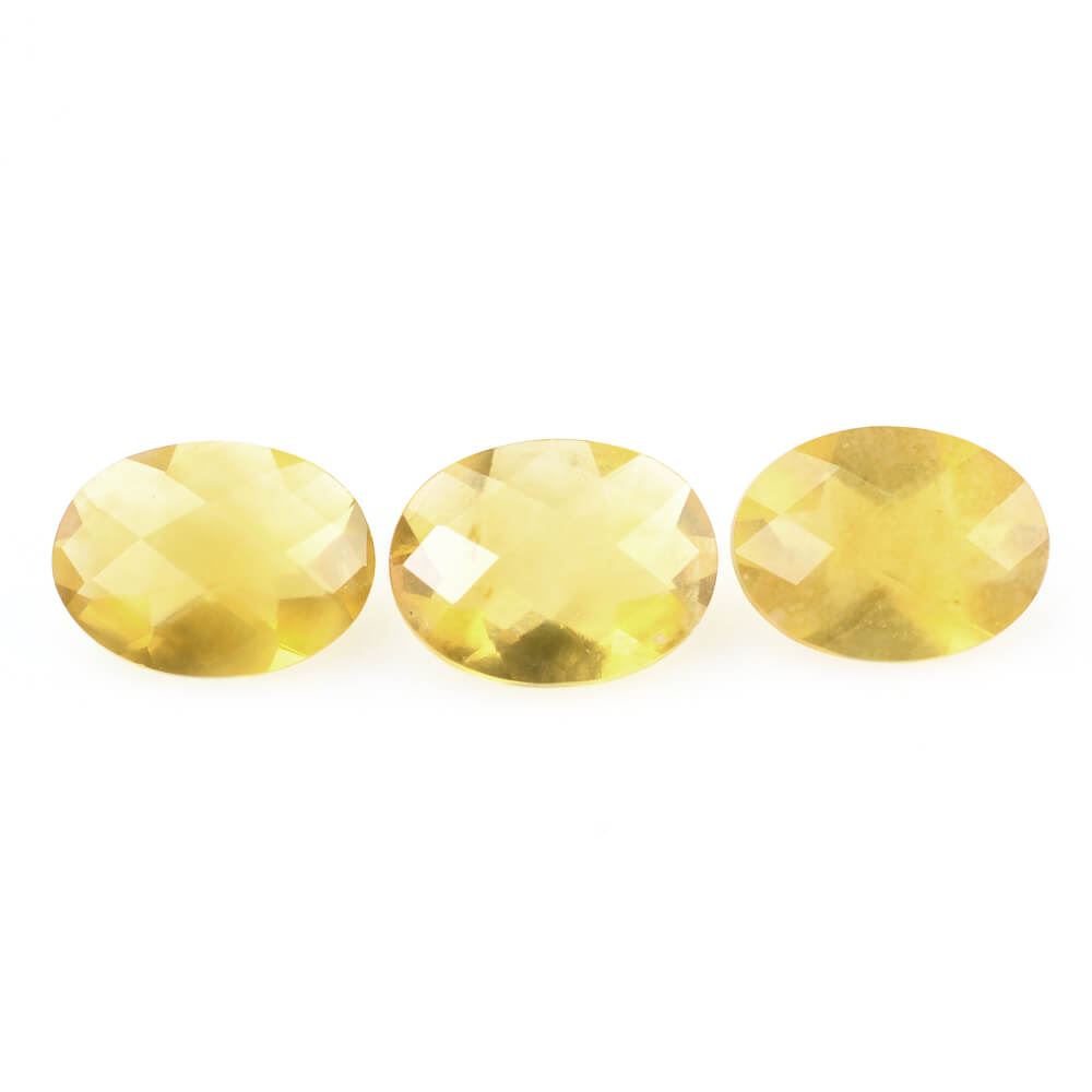 YELLOW OPAL CHECKER CUT OVAL 8X6MM 0.79 Cts.