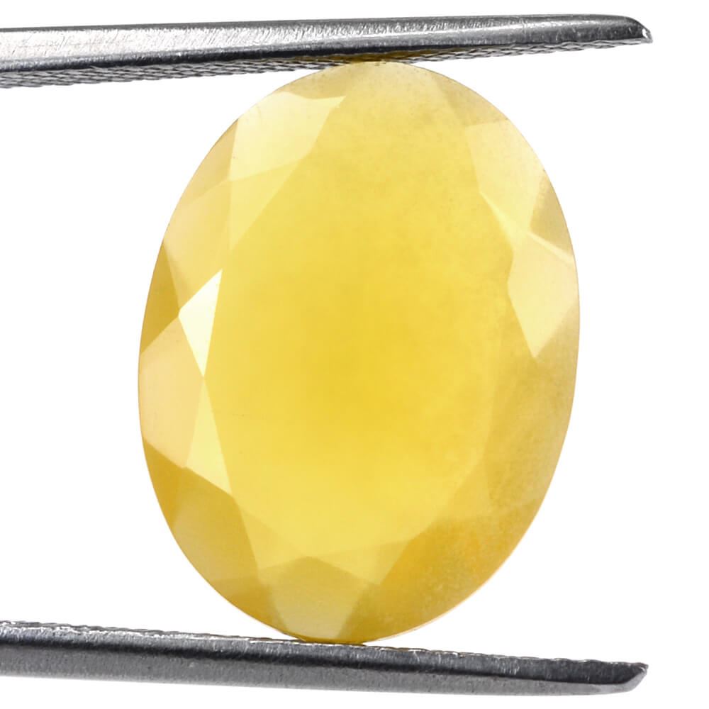 YELLOW OPAL CUT OVAL 16X12MM 4.15 Cts.