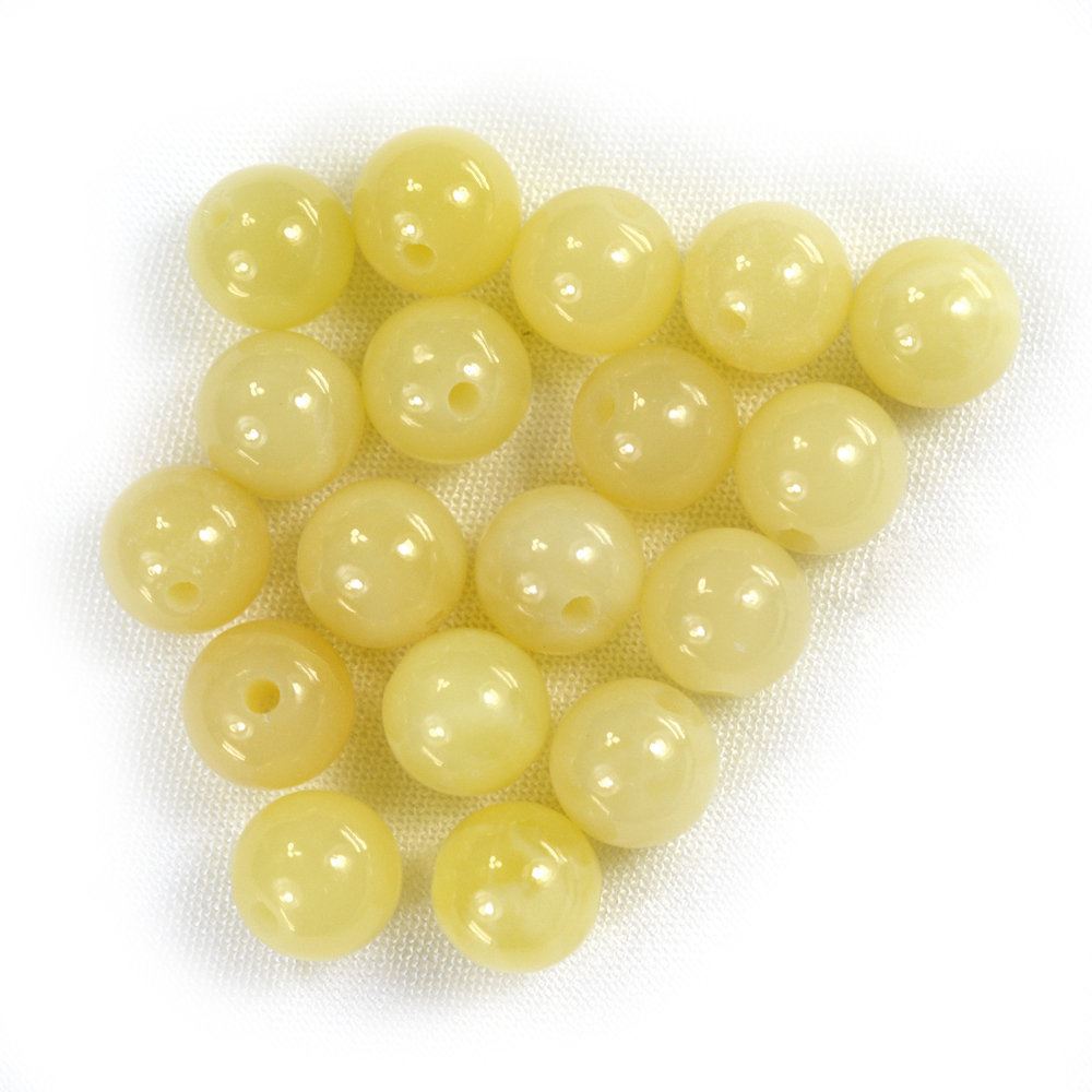 YELLOW OPAL PLAIN ROUND BALLS (FULL DRILL 1.50MM) 8MM 2.59 Cts.