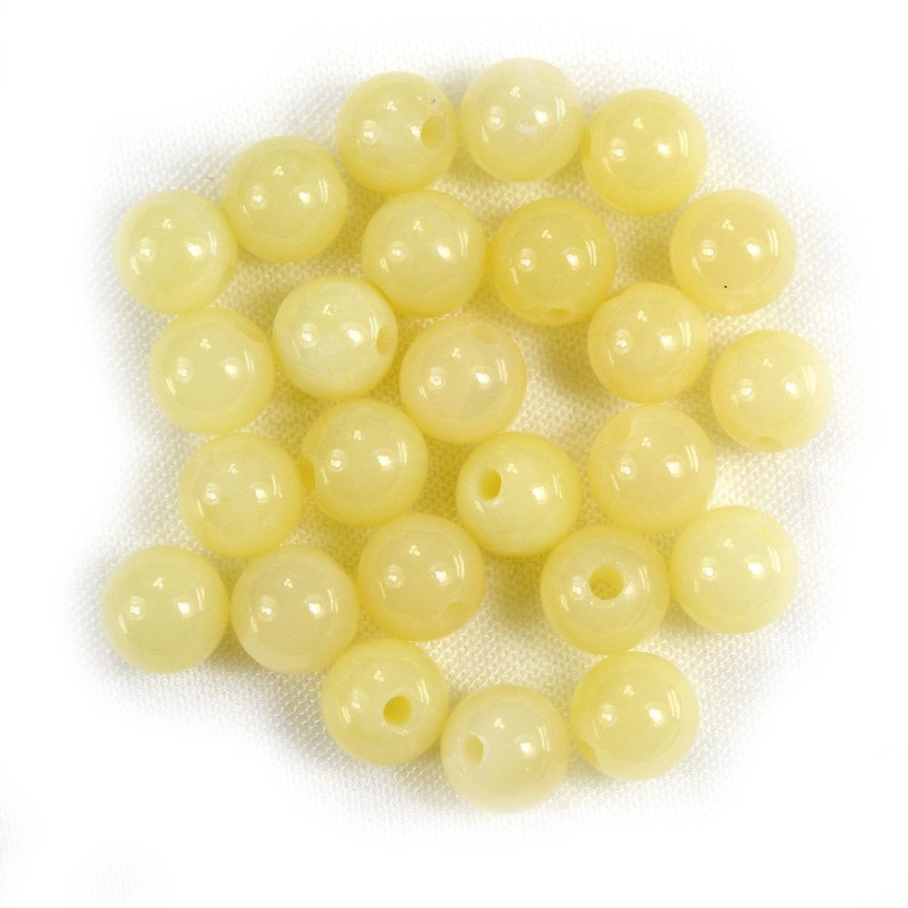 YELLOW OPAL PLAIN ROUND BALLS (FULL DRILL 1.50MM) 6MM 1.08 Cts.