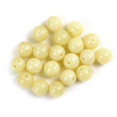 YELLOW OPAL PLAIN ROUND BALLS (FULL DRILL 1.50MM) (OPAQUE) 8MM 2.56 Cts.