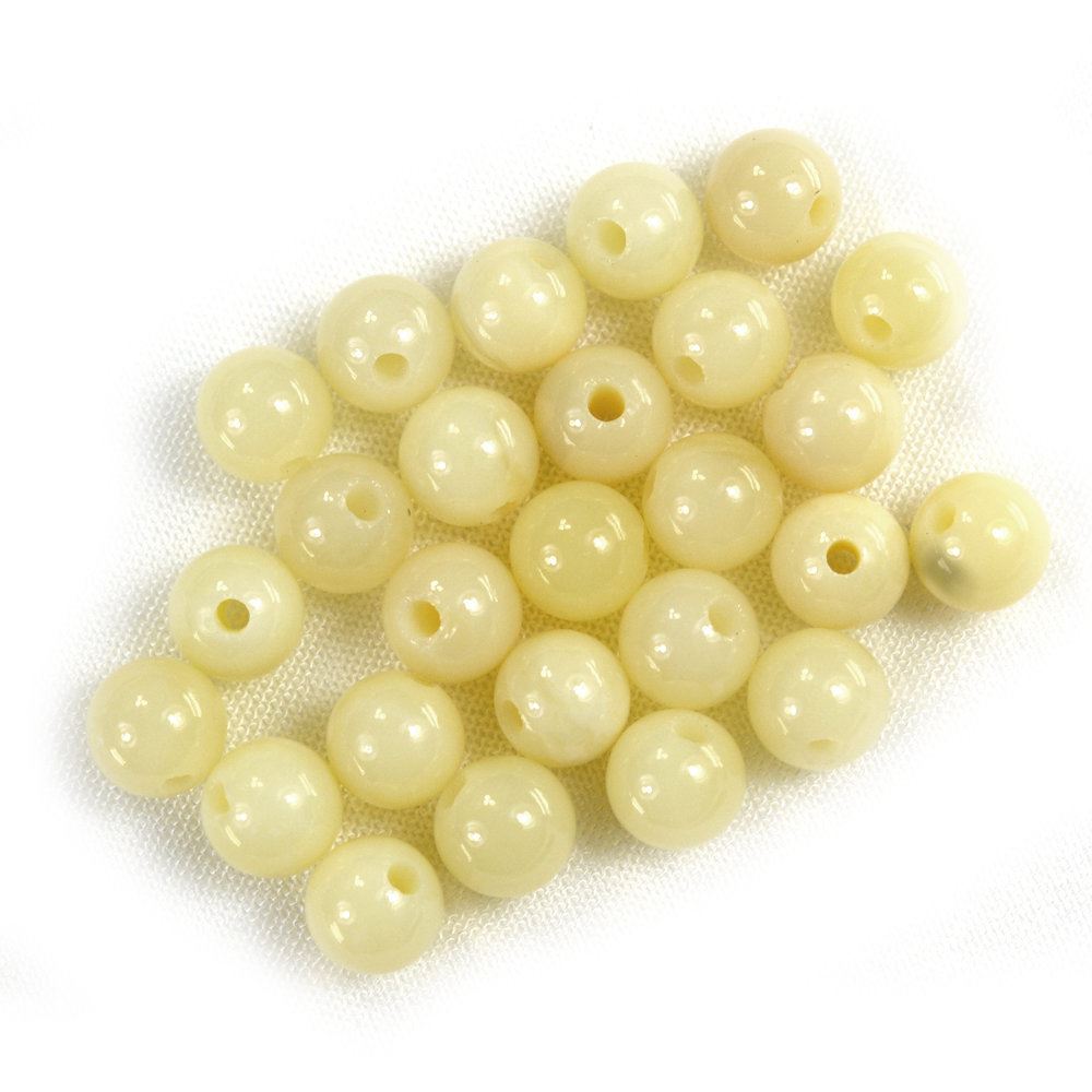 YELLOW OPAL PLAIN ROUND BALLS (FULL DRILL 1.50MM) (OPAQUE) 6MM 1.07 Cts.