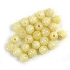 YELLOW OPAL PLAIN ROUND BALLS (FULL DRILL 1.50MM) (OPAQUE) 6MM 1.07 Cts.