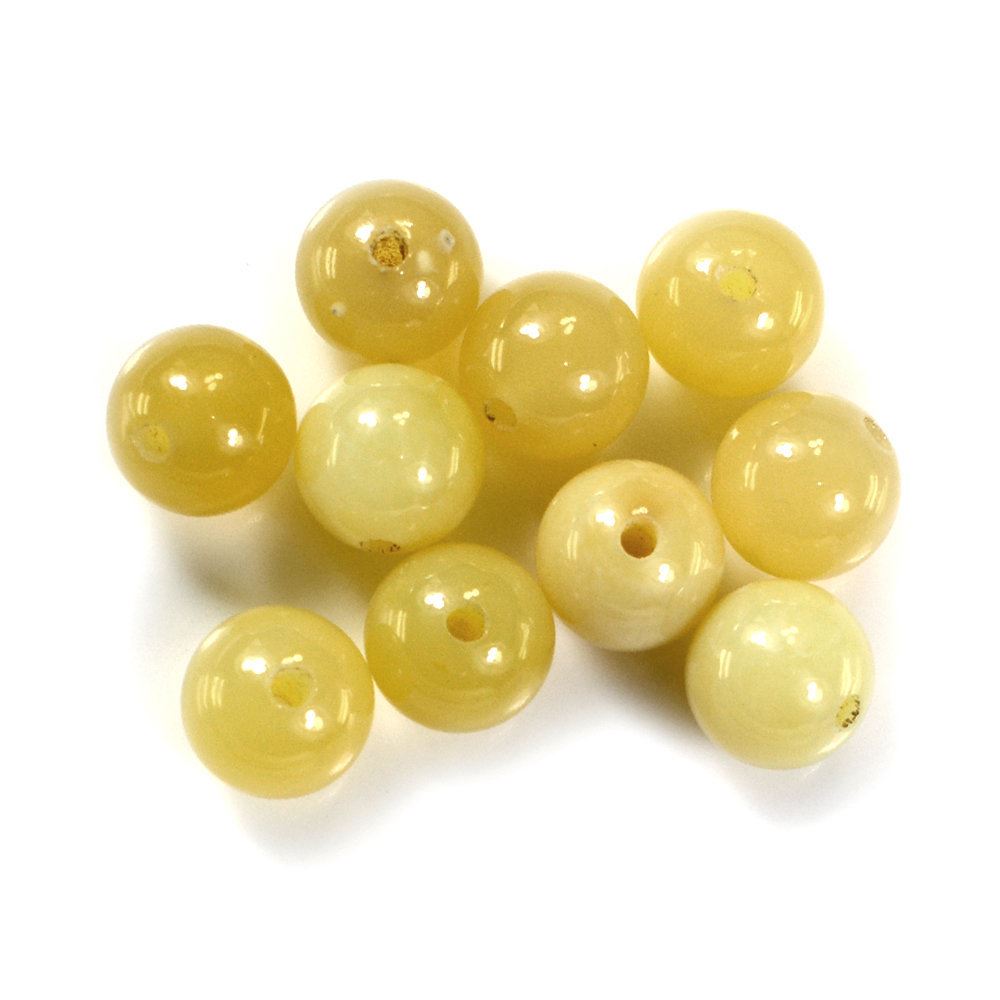 YELLOW OPAL PLAIN ROUND BALLS (FULL DRILL 1.50MM) 8MM 2.71 Cts.